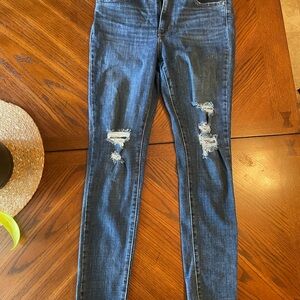 Levi's 721 Dark Blue Distressed Skinny Jeans